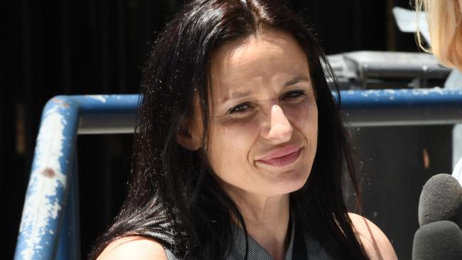 Ben Cousins's ex-partner Maylea Tinecheff leaves court after testifying against him. Picture: NCA NewsWire/Sharon Smith