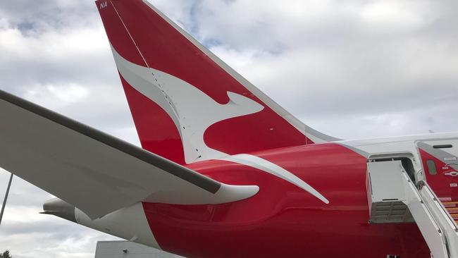 Qantas flight headed to San Francisco on its way back to Sydney. Picture: Edward Boyd