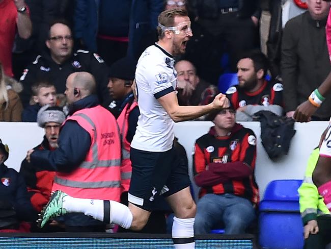 Tottenham Hotspur's Harry Kane celebrates after scoring.