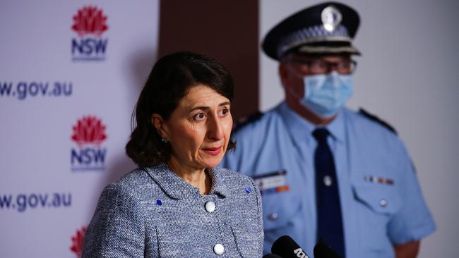 NSW Premier Gladys Berejiklian during a COVID-19 press conference in Sydney. Picture: NCA NewsWire/ Gaye Gerard