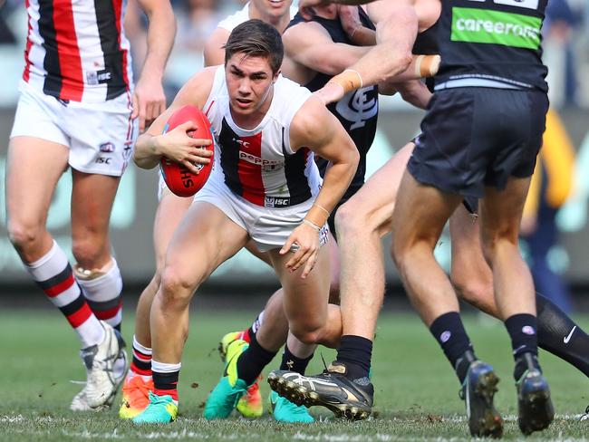 Jade Gresham impressed against Carlton. (Photo by Scott Barbour/Getty Images)