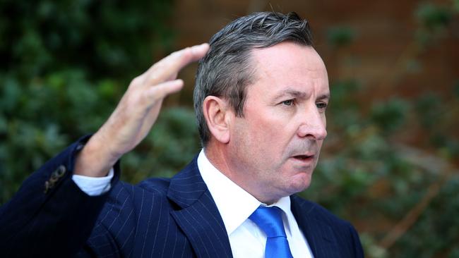 West Australian Premier Mark McGowan locked down Perth and the Peel region on Monday night. Picture: Colin Murty