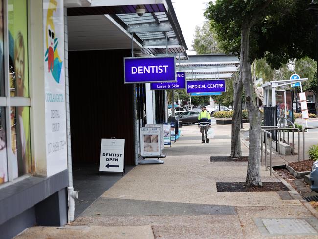 Coolangatta footpaths are deserted. Picture: Nigel Hallett