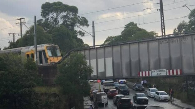 A tree has fallen on a train at Sutherland. Picture: Supplied