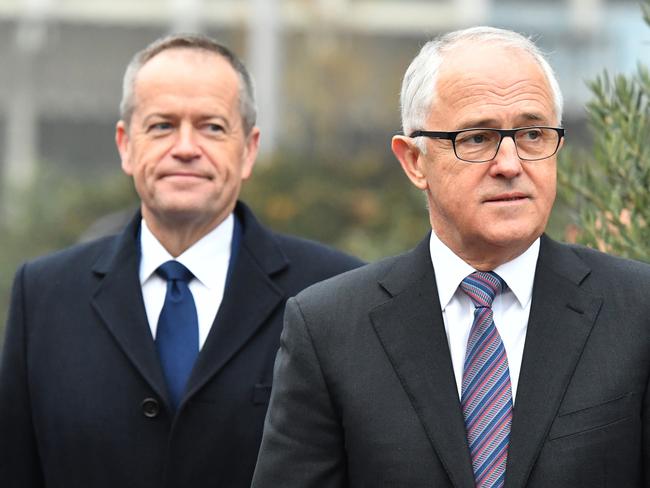 Prime Minister Malcolm Turnbull sand Leader of the Opposition Bill Shorten attend a memorial service for the victims of the Manchester terror attack at the British High Commission in Canberra, Thursday, May 25, 2017. (AAP Image/Mick Tsikas) NO ARCHIVING