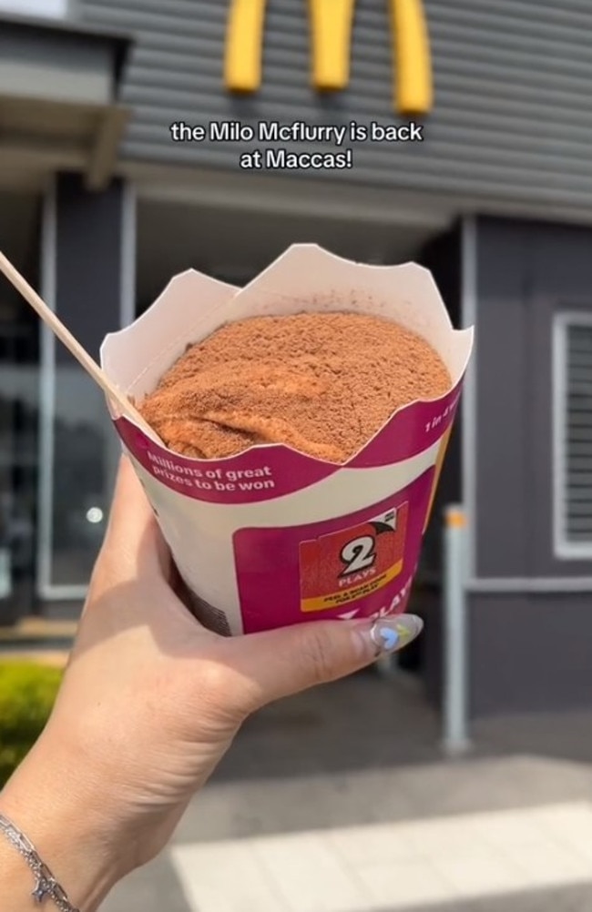 Macca's have released a brand new Milo McFlurry. Picture: TikTok