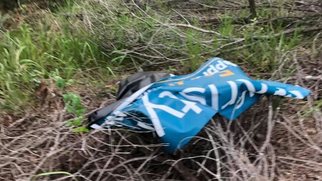 Political signage for Councillor Kristyn Boulton which has been damaged in the Division 4 election campaign. Photo: Supplied.