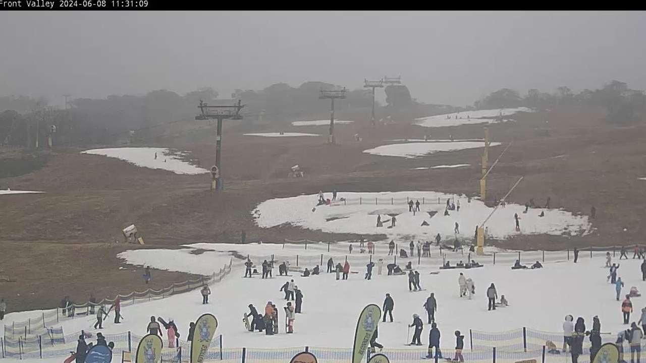 Front Valley at Perisher at about 11.30am on Saturday. Picture: Perisher snow cam
