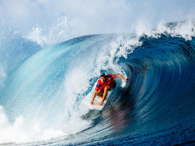 CLOUDBREAK, FIJI - AUGUST 22: Jack Robinson of Australia surfs in Heat 2 of the Opening Round at the Corona Fiji Pro on August 22, 2024 at Cloudbreak, Fiji. (Photo by Aaron Hughes/World Surf League)