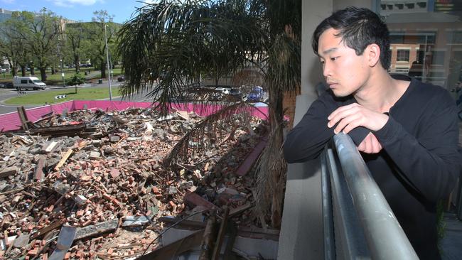 Jay Kim watched the illegal demolition unfold. Picture: David Crosling