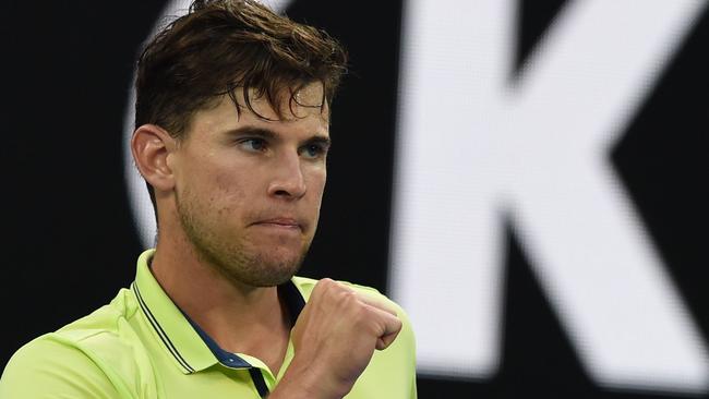 Dominic Thiem has saved a match point in spectacular fashion. Picture: AFP