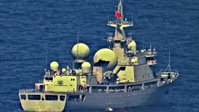 The Chinese ship spotted off the coast of WA. Picture: Department of Defence