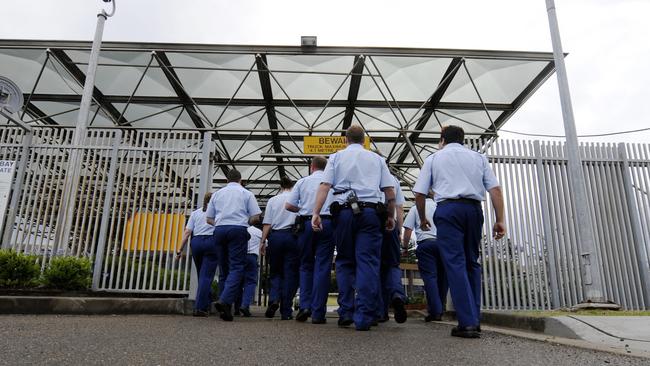 Prison guards walk into Long Bay, one of Australia’s most notorious and toughest jail