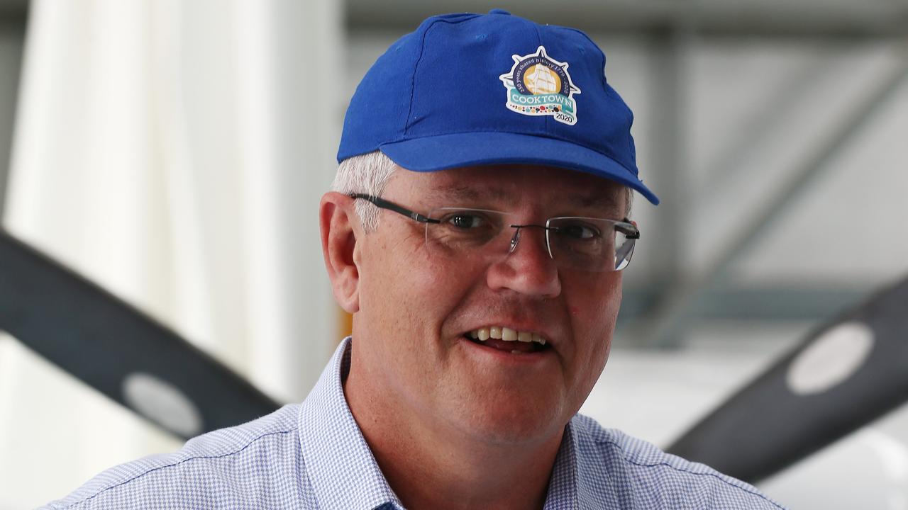 Prime Minister Scott Morrison has copped a lashing from Anna Wintour — but not for his collection of daggy caps. Picture: Brendan Radke