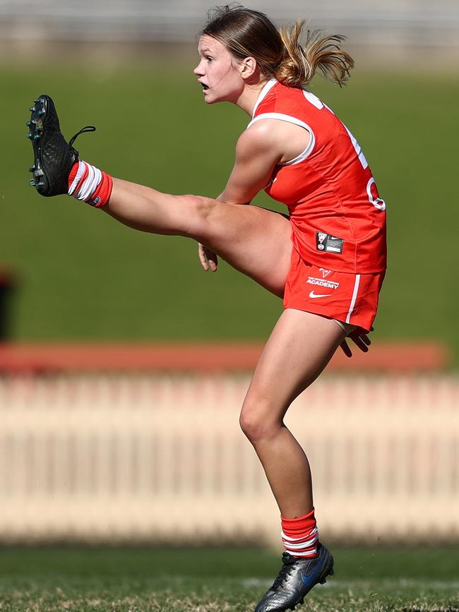 Sydney Swans AFLW hopeful Olivia Morris has started the Coates Talent League season on fire. (Photo by Matt King/AFL Photos)