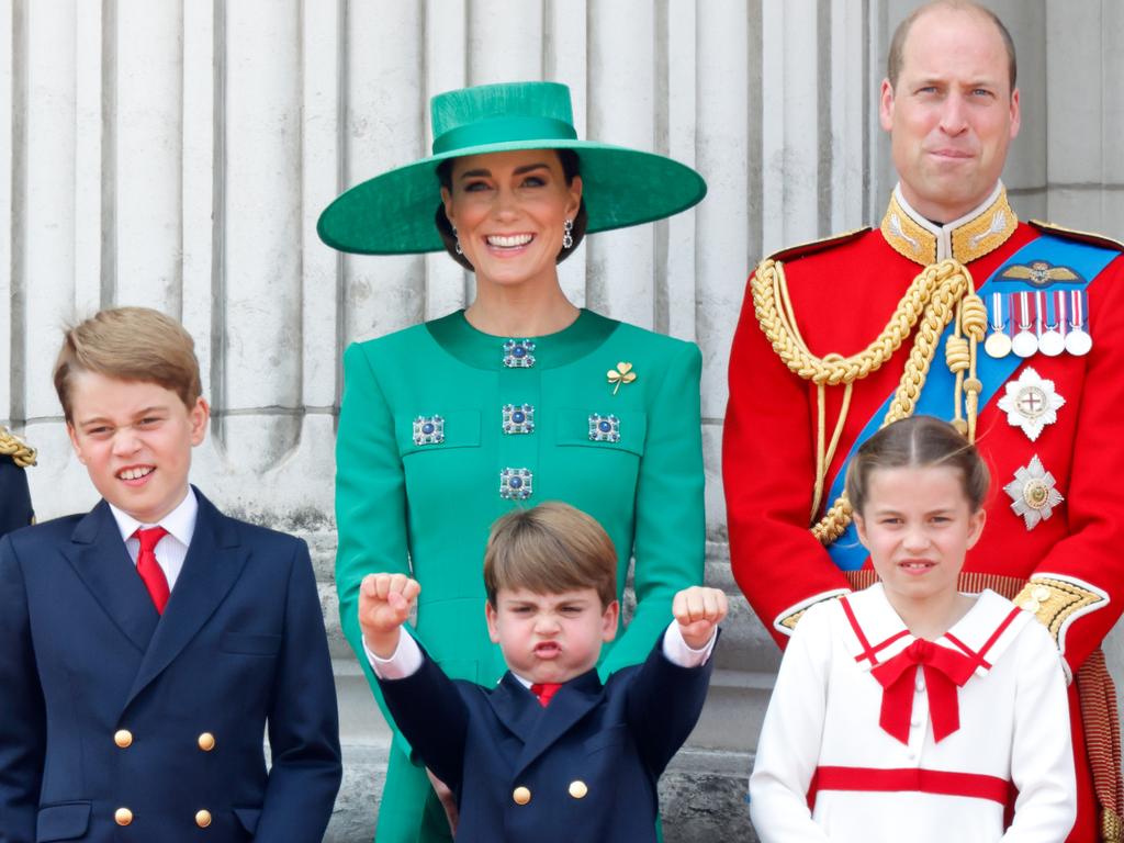 The Prince and Princess of Wales with their three children at 2023’s Trooping the Colour. Picture: Max Mumby/Indigo/Getty Images