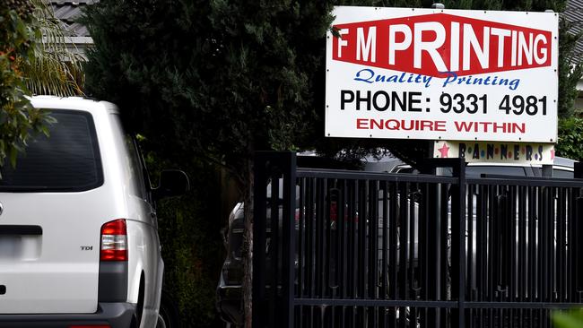 IBAC examined F &amp; M printing in Keilor East on Thursday. Picture: Nicole Garmston