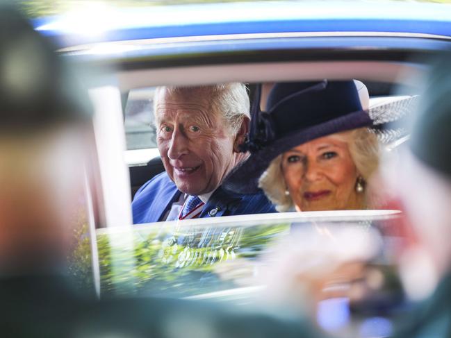 King Charles and Queen Camilla depart after laying a wreath at the Tomb of the Unknown Soldier at the National War Memorial in Ottawa, Canada. Picture: The Canadian Press via AP