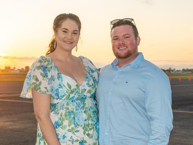 Chloe and Josh Agius at Dinner on the Runway for Mackay Hospital Foundation, Mackay Airport Friday 8 September 2023 Picture: Michaela Harlow