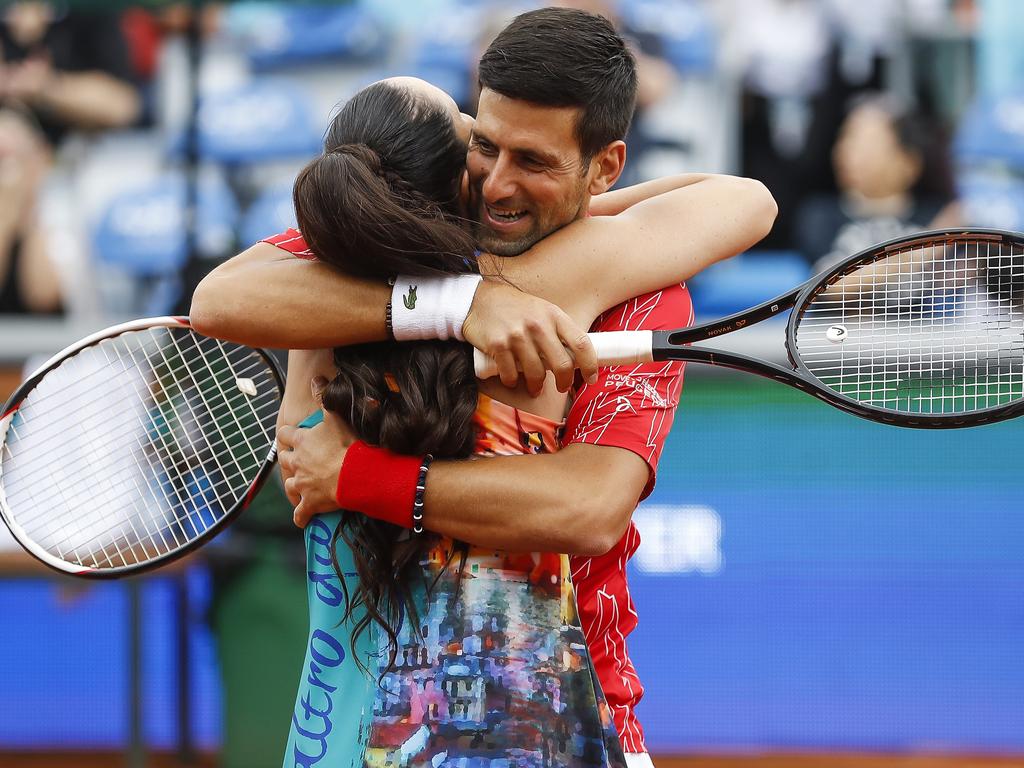 Novak Djokovic wasn’t socially distancing from Jelena Jankovic.