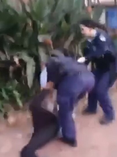 A NSW Police officer has been placed on restricted duties after video emerged of an Aboriginal teenager being thrown face first into the ground. Picture: Supplied