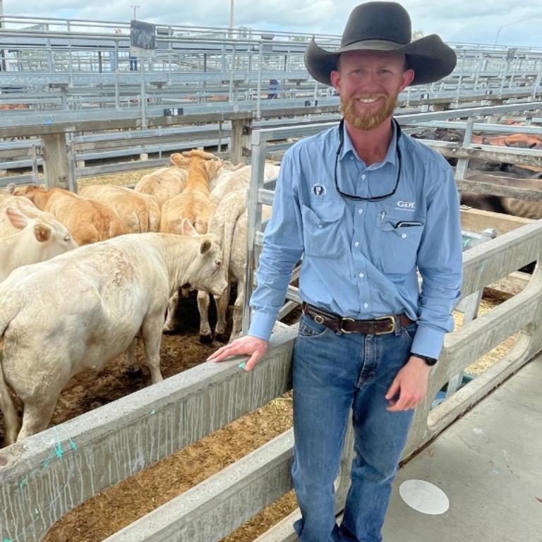 Rockhampton auctioneer, Simon Kinbacher. Picture: Central Queensland Livestock Exchange