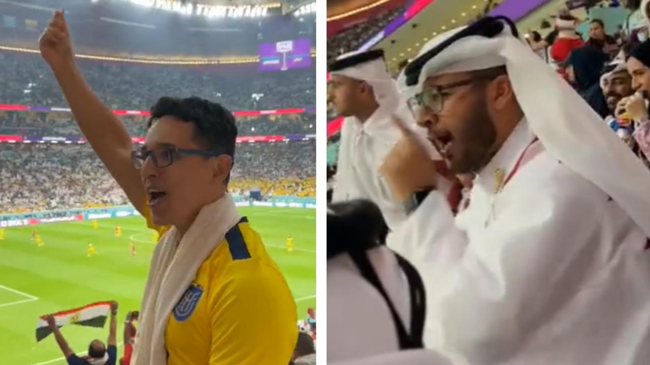 A Qatar supporter was furious at an Ecuador fans' gestures.