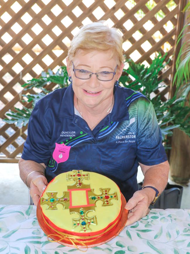 Sarah Henderson in the celebrity Bake off enjoying day two of the Royal Darwin Show. Picture: Glenn Campbell