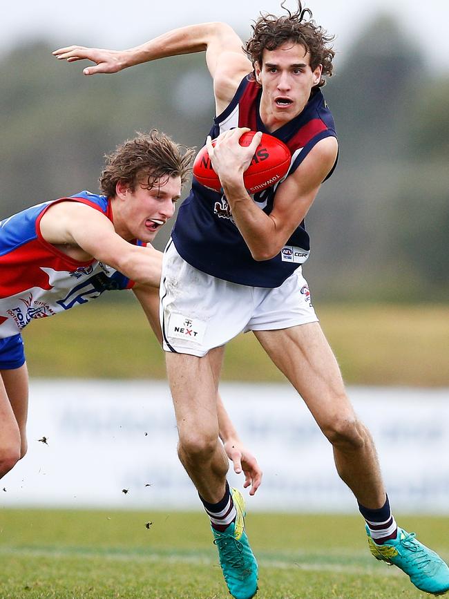 Max King playing for the Sandringham Dragons in round 12 of the TAC Cup in 2017. Picture: Daniel Pockett