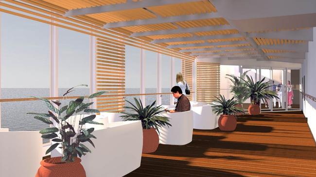 Artist's impressions of the Spirit of Tasmania refurbishment - Outdoor Lounge.