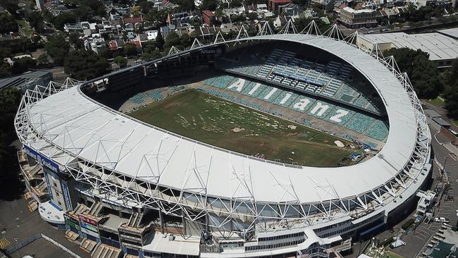 Aerial shots of the demolition of Allianz Stadium at Moore Park. Picture: Toby Zerna