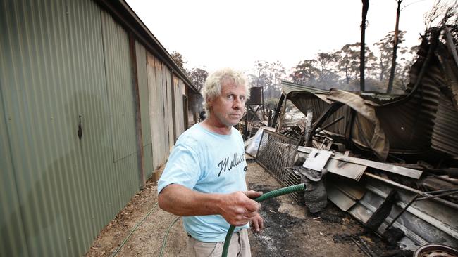 Alan Goodman defended his holiday home but couldn't save his neighbour’s property. Picture: David Caird