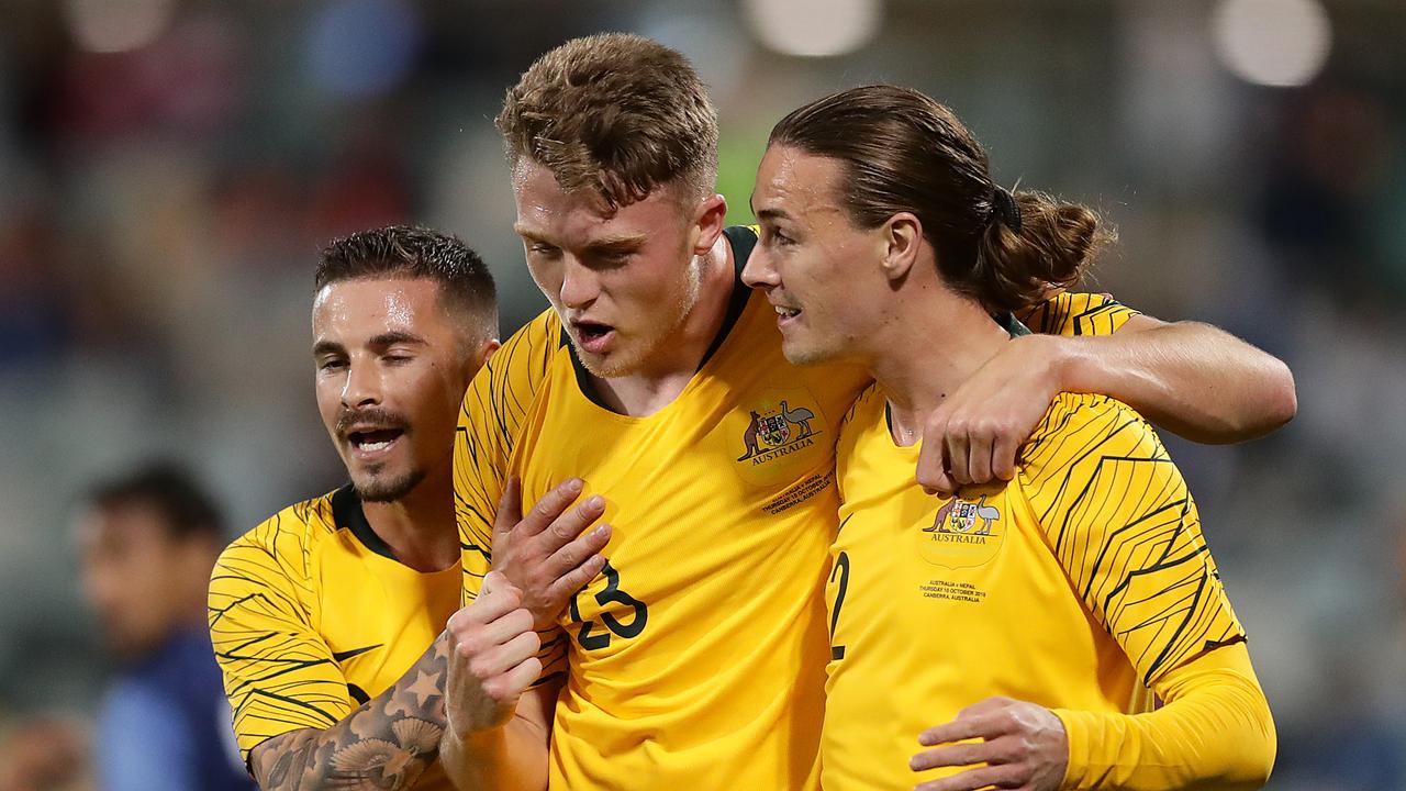 The Socceroos are celebrating a new CBA. Picture: Mark Metcalfe/Getty Images