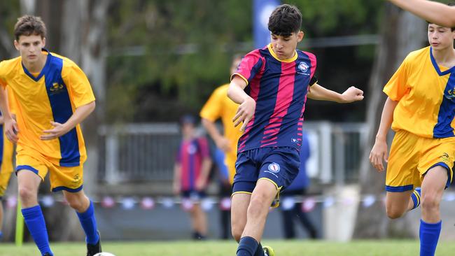 GPS first XI soccer, Brisbane SHS v Toowoomba Grammar. Saturday April 29, 2023. Picture, John Gass