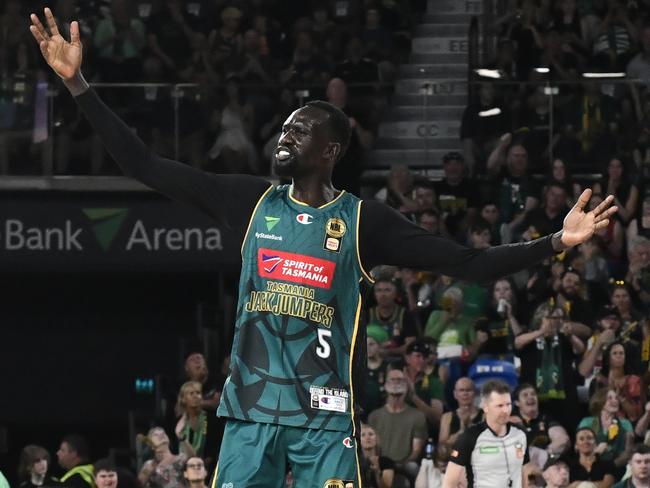 Majok Deng was on fire in the Jackies’ big win over Adelaide on Friday. (Photo by Simon Sturzaker/Getty Images)