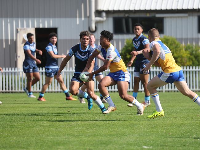 Pictured is The Peter Mulholland Cup at Ringrose Park, Wentworthville today. Patrician Brothers Blacktown v Matraville SHS. Picture: Tim Hunter.