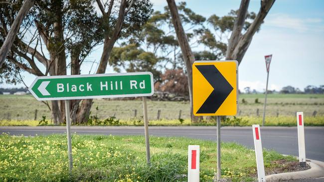 Police are searching the Black Hill Road area. Picture: Jake Nowakowski