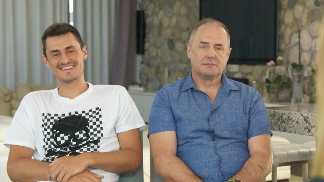 Bernard Tomic &amp; John Tomic during the <i>60 Minutes</i> interview.