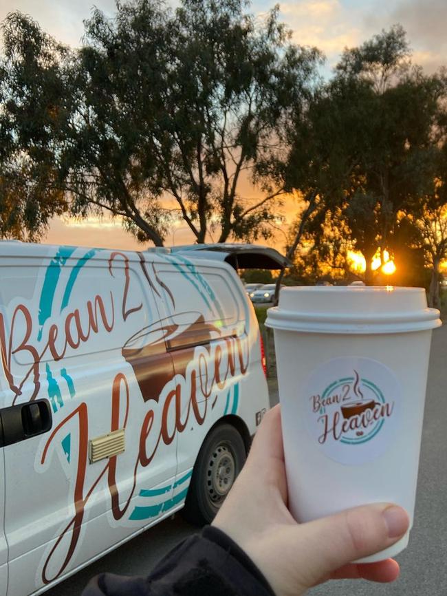 Aleysha Edwards built her coffee van business into a daily fixture on the Port River Expressway. Picture: Facebook