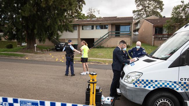 The Ambarvale home where a woman died last night after a drive by shooting. Pictures: Julian Andrews