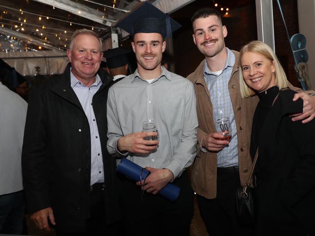 Dean, Daniel, Sam and Gayle Radcline. Deakin University graduation arts and SEBE faculty. Picture: Alan Barber