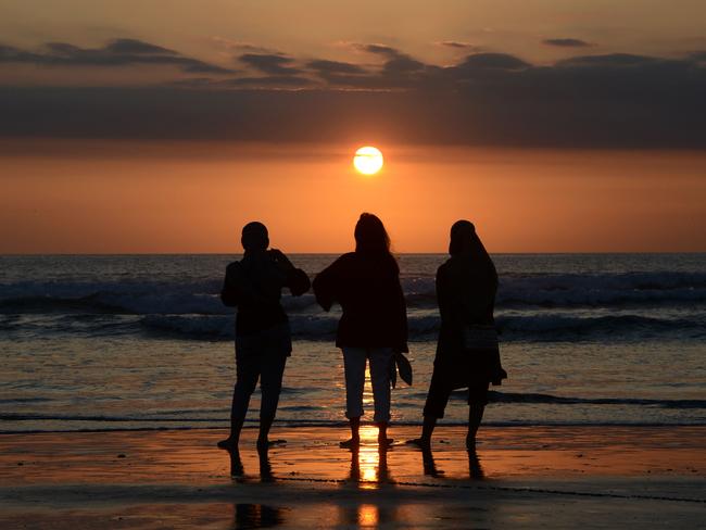 The famous sunset at Kuta beach may be within reach for Australians. Picture: AFP