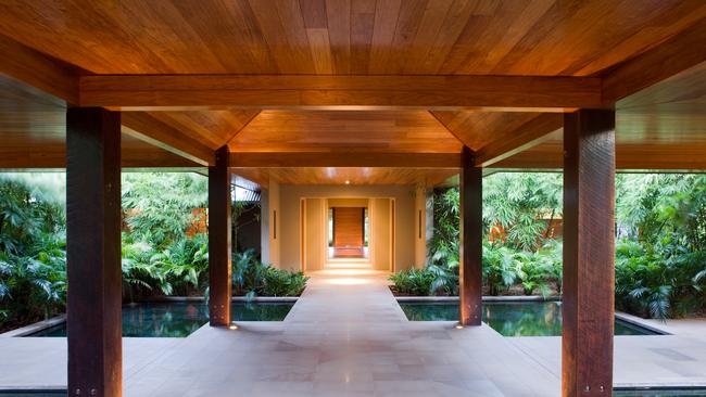 Entrance to the spa facility at Qualia in the Whitsundays.