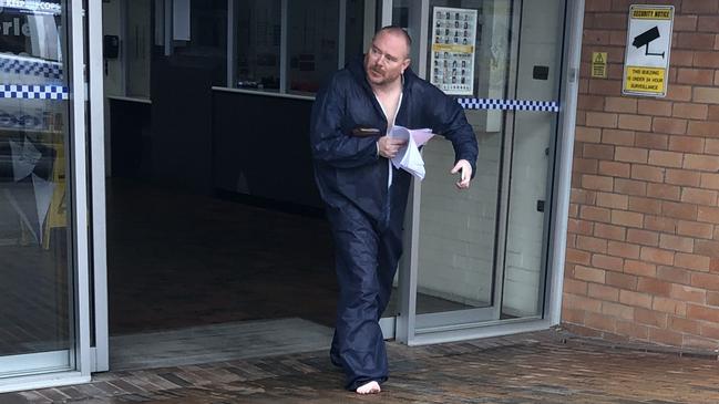 Grant Hawkins outside Waverley police station after being released on bail.