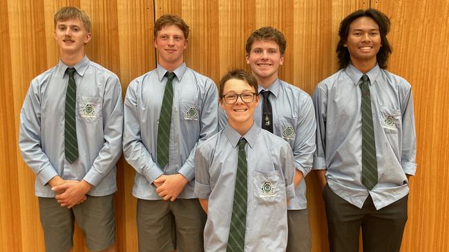 The Ballarat High boys Division 1 team. Rhys Webster, Rick Barber, Connor O’Dwyer, Jules Jumamoy and Jayden Howden (front).