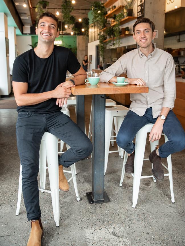 Australia's Andrew Geisel, right, and Justin Giuffrida of café group Citizens. Picture: Supplied