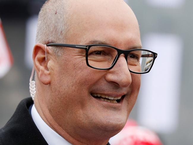 MELBOURNE, AUSTRALIA - SEPTEMBER 23: Sunrise host David Koch and Natalie Barr are seen during the 2022 Toyota AFL Grand Final Parade on September 23, 2022 in Melbourne, Australia. (Photo by Dylan Burns/AFL Photos via Getty Images)