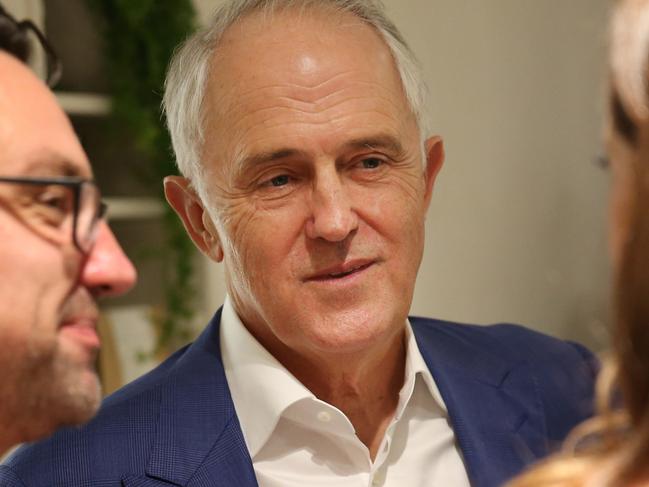 Malcolm Turnbull pictured talking to people at the opening of a new physio and pilates studio in Bondi Junction, Sydney ,13th March, 2019. Picture by Damian Shaw