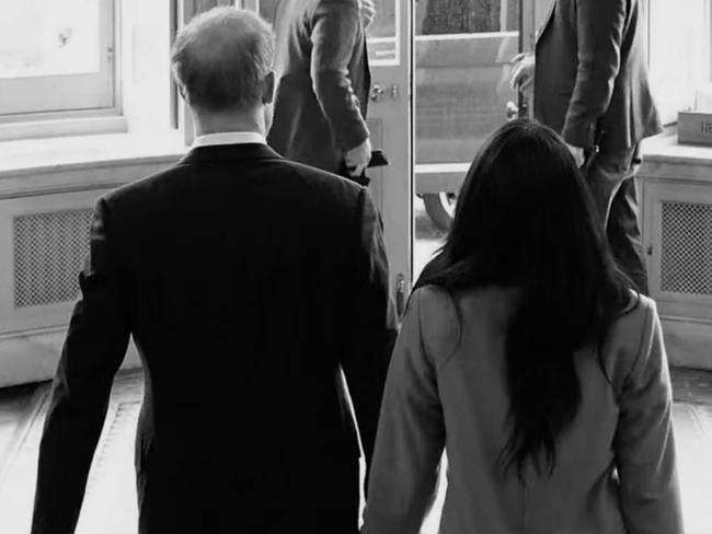 Grabs from Harry and Meghan docuseries trailer, released by Netflix. Picture: Netflix