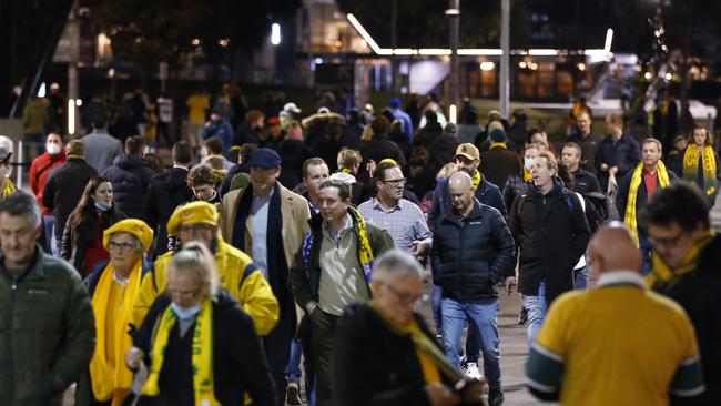 There have been concerns about the spread of Covid’s Delta strain at stadiums, including AAMI Park where the Wallabies played France on July 13. Picture: Darrian Traynor